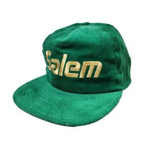 Salem Green Corduroy Trucker Hat Embroidered Snapback Ball Cap Advertising VTG